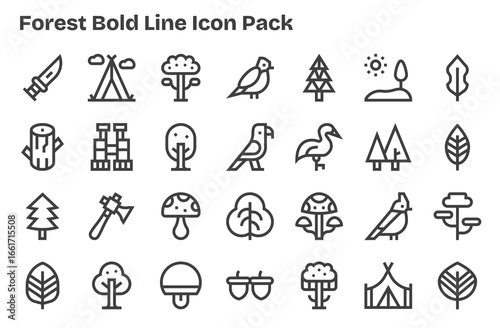 Forest Visual Pack - 28 Extra Bold Line Icons