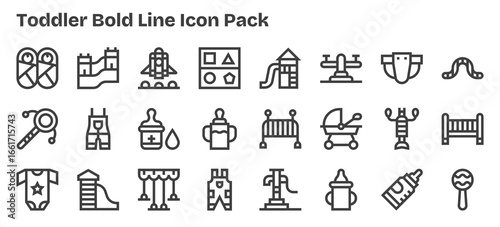 Toddler Visual Pack - 24 Bold Outline Icons