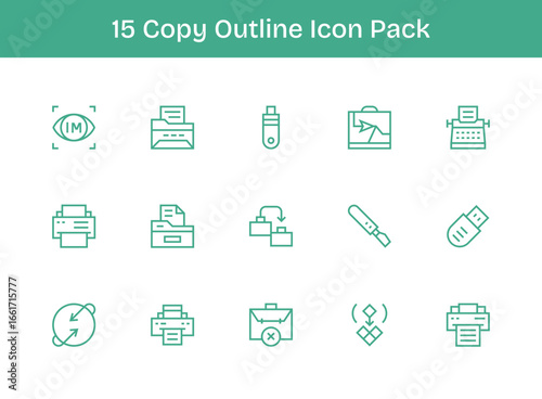15 Outline Icons - Copy Graphics