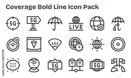 Coverage Visual Pack - 18 Bold Line Icons
