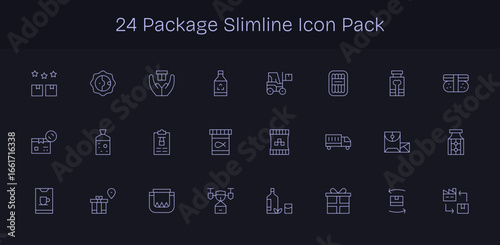 24 Slim Line Vectors for Package Theme