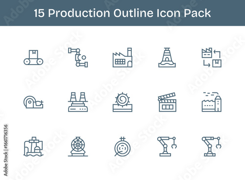 15 Outline Icons - Production Graphics