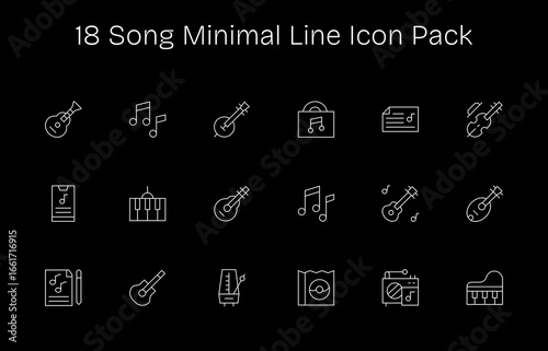 Song - 18 Minimal Line Vector Illustrations