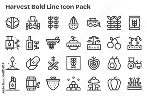 Harvest Icon Collection - 28 Extra Bold Line Designs