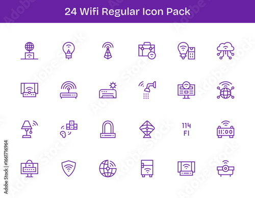 Wifi Design Icons - 24 in Regular Outline Style
