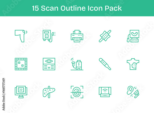 15 Outline Vectors for Scan Theme