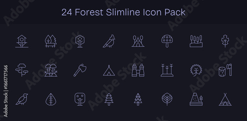 Forest Visual Pack - 24 Slim Line Icons