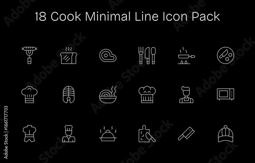 Cook Visual Pack - 18 Minimal Line Icons