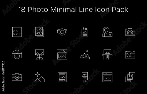 18 Minimal Line Vectors for Photo Theme