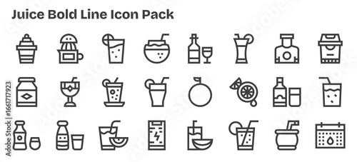 24 Bold Outline Designs - Juice Vector Icons