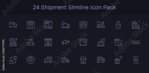 Shipment Icon Set - 24 Slim Line Graphics