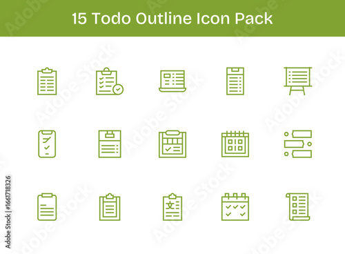 ToDo Icon Set - 15 Outline Graphics