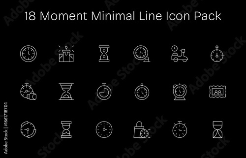 Minimal Line Style Moment Icons - 18 Vectors