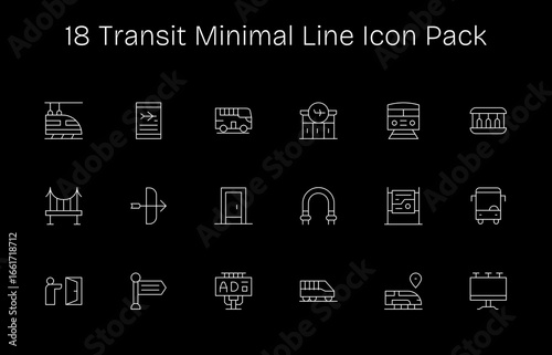 Transit Visual Pack - 18 Minimal Line Icons