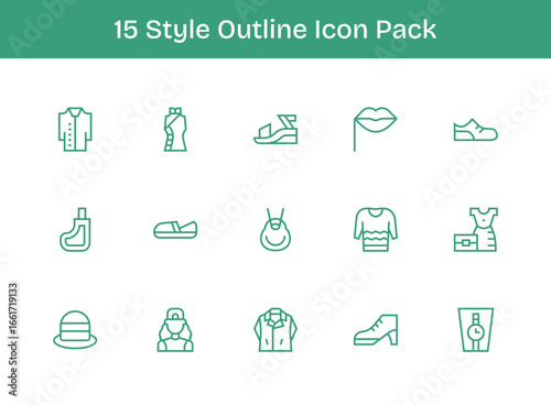 15 Outline Icons - Style Graphics