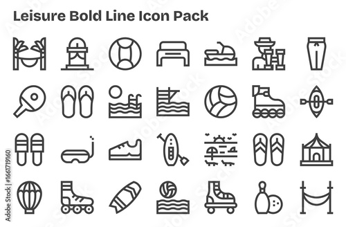 Leisure Icon Collection - 28 Extra Bold Line Designs