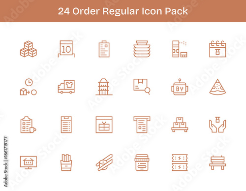 24 Regular Outline Designs - Order Vector Icons
