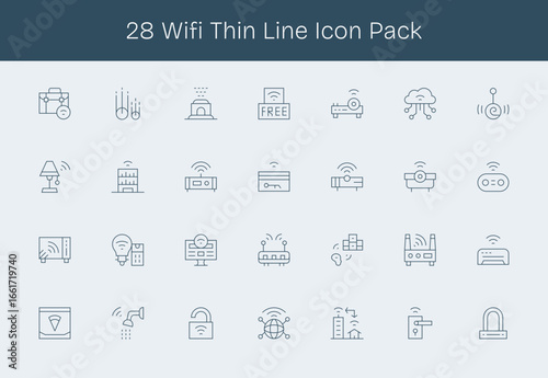 Wifi Visual Pack - 28 Thin Line Icons