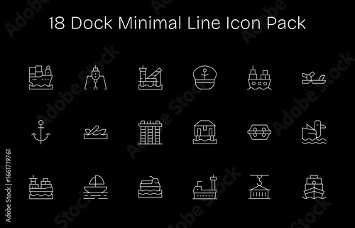 18 Icons for Dock in Minimal Line Format