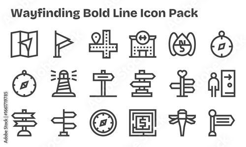18 Bold Line Designs - Wayfinding Vector Icons