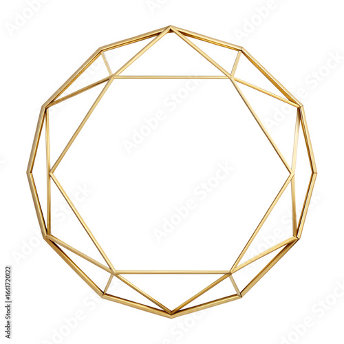 Fototapeta Naklejka Na Ścianę i Meble -  Geometric Gold Frame: Elegant, Modern, Abstract Design Element for Luxury Branding