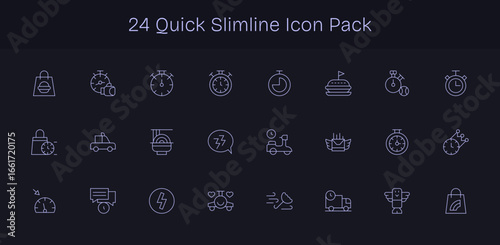 24 Icons for Quick in Slim Line Format
