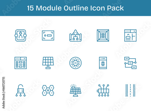 15 Icons for Module in Outline Format