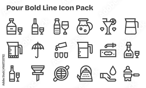 Bold Line Style Pour Icons - 18 Vectors