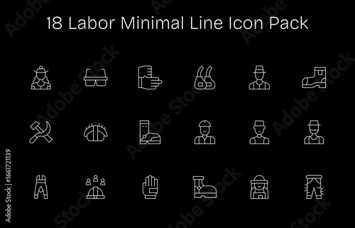 18 Minimal Line Icons - Labor Graphics