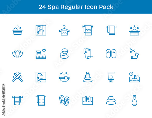 24 Spa Icons in Regular Outline Aesthetic