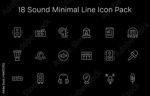 Sound Visual Pack - 18 Minimal Line Icons