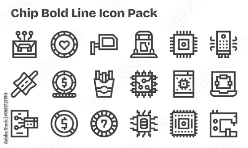 18 Bold Line Designs - Chip Vector Icons