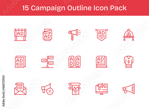 15 Outline Vectors for Campaign Theme