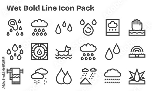 Wet Visual Pack - 18 Bold Line Icons