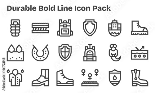 18 Bold Line Vectors for Durable Theme