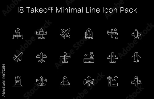 18 Minimal Line Style Icons - Takeoff Collection