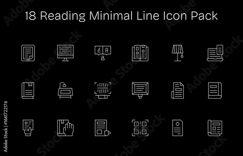 Reading Visual Pack - 18 Minimal Line Icons