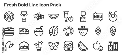 24 Bold Outline Icons - Fresh Graphics