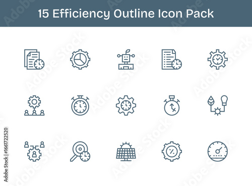 Efficiency Vector Set - 15 Outline Icons