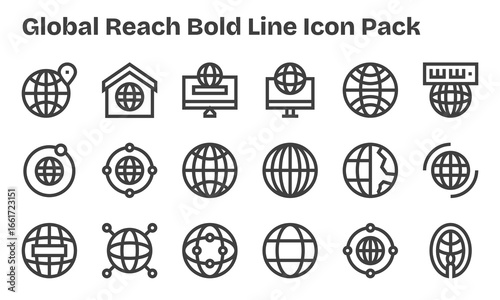 18 Bold Line Icons - Global Reach Graphics