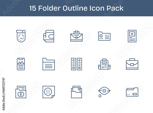 15 Outline Style Icons - Folder Collection