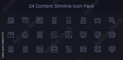 Content Icon Collection - 24 Slim Line Designs