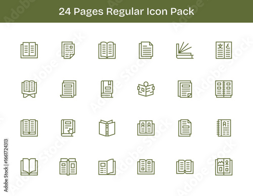 Pages - 24 Icons in Regular Outline Design