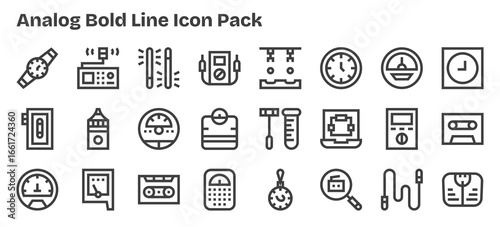 Analog Design Icons - 24 in Bold Outline Style