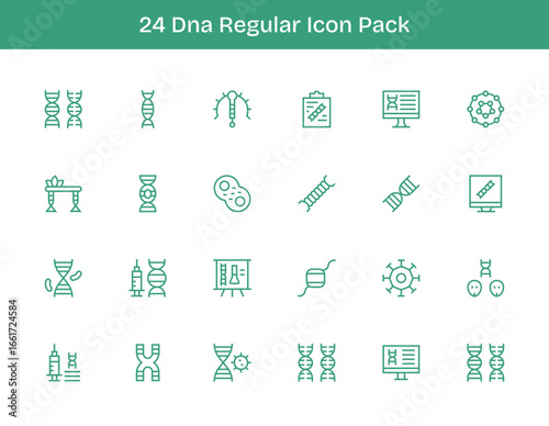 Dna Icon Collection - 24 Regular Outline Designs