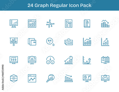 Graph Visual Pack - 24 Regular Outline Icons