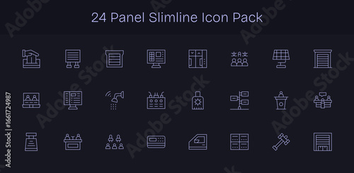 24 Slim Line Vectors for Panel Theme