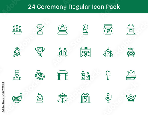 Ceremony Visual Pack - 24 Regular Outline Icons