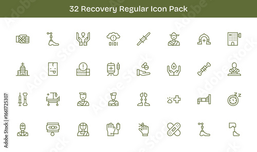 Recovery Design Icons - 32 in Regular Line Style