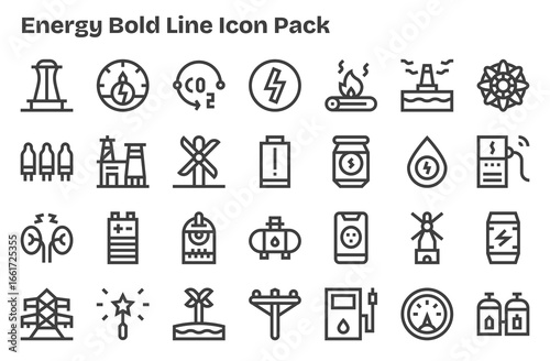 Energy Icon Collection - 28 Extra Bold Line Designs